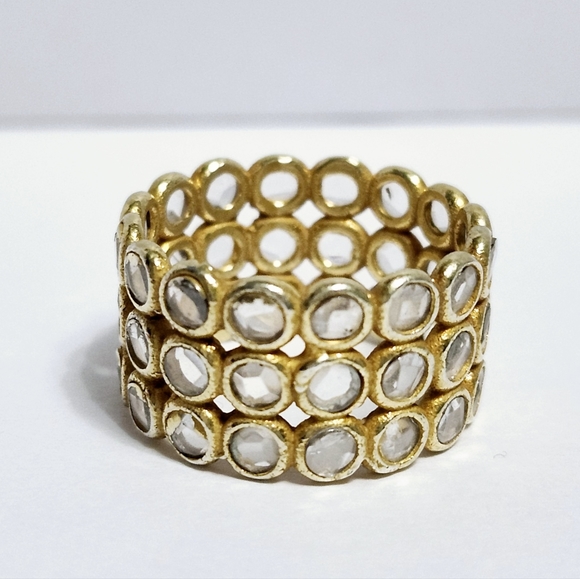 Wide topaz silver Ring sz 8.5 - Picture 6 of 10